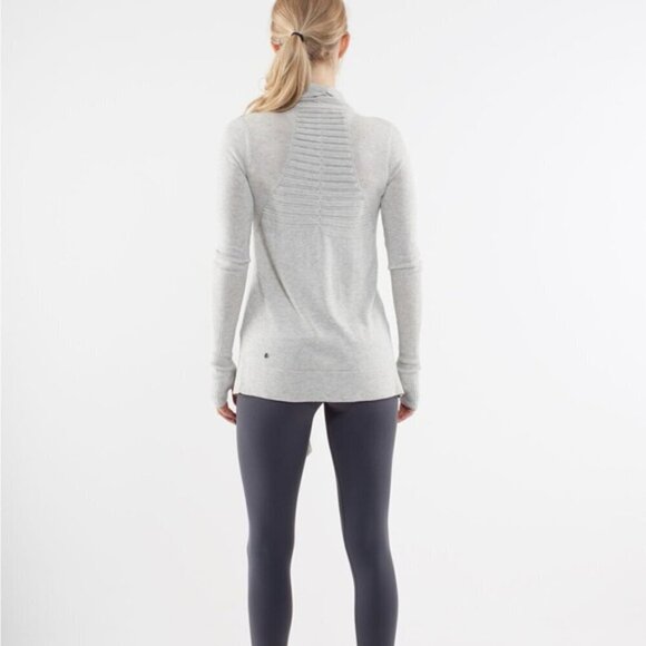 Lululemon Live Healthy Wrap Cardigan Heathered Sand Dune size 10 - Picture 2 of 12
